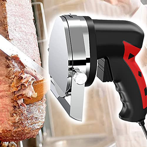 Trancheuse à Kebab Commerciale, Couteau à Kebab électrique Professionnel Shawarma Doner, épaisseur réglable de 0 à 8 mm, Couteau à Barbecue pour Couper l'agneau de Kebab Turc