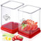 2 Pezzi Affettatrice a Tazza per Frutta, Affettatrice a Tazza con Piastra di Spinta Multifunzionale Affettatrice a Tazza Press Cup Slicer, per Antipasto di Uova Fragola Banana