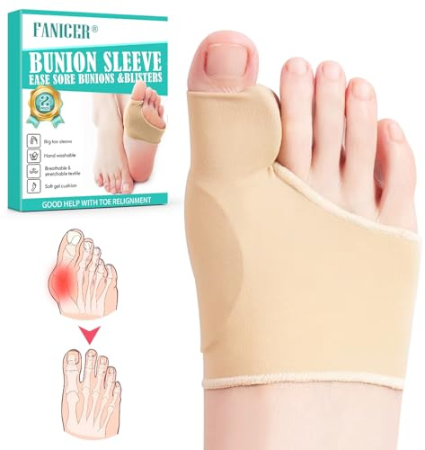 CharmChic Tutore Alluce Valgo, Tutore Alluce Valgo Correttore, Calzini per Alluce Valgo, Correttore Alluce Valgo e Separatori con cuscinetto in gel di silicone integrato (37-43 M, Pelle)