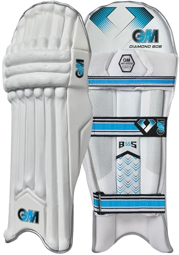 Gunn & Moore GM - Cuscinetti per battuta da cricket, Ben Stokes Diamond 606, in cotone tradizionale e bastone, per mancini, circa 1,39 kg per coppia, 1 paio, colore: bianco