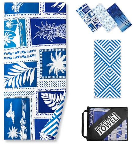 Mikrofaser Strandtuch - 180*90 cm Strandhandtuch xxl mit Kostenloser Aufbewahrungstasche, Strandtuch Schnelltrocknend & Sandfreie, Leichte Strandtücher ideal für Strandausflüge und Schwimmen