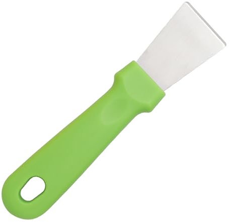 # Spatola multiuso per la pulizia della cucina, spatola in acciaio inox, raschietto dritto e angolato, in metallo, pala per la pulizia per barbecue all'aperto, griglia, padella e piastra (verde