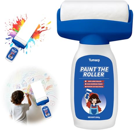 Shenkon Tech 500G Vernice Bianca Muro Interno, Mini Rullo per Ritocchi Parete, Rullo per Piccole Riparazioni di Graffi e Macchie su Pareti, Vernice Coprente Bianco per Piccole Riparazioni Domestiche