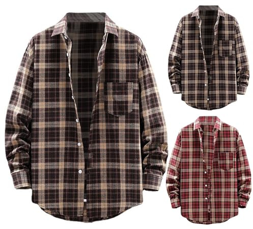 Country Classics herrskjortor herr skogsarbetare skjortor normal passform tartan skjorta lös passform rutig skjorta utomhus arbete långärmad mode college jackor med bröstficka klassisk rutig långärmad