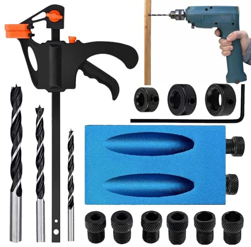 Jlobnyiun Giunti A Tasca Per Falegnameria | Angolo 15 Gradi per Falegnameria,Guida Portatile per Fori Mobili Progetti con Avvitamento