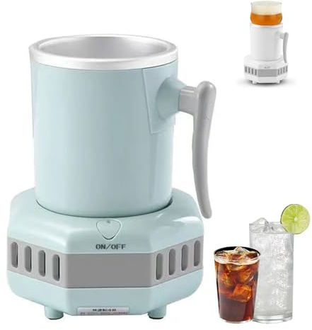 Tazza a Raffreddamento Rapido 450Ml, Raffreddatore Portatile per Tazze con Temperatura Minima Regolabile di 8°C, Raffreddatore Elettronico per Bottiglie per Casa, Ufficio, Viaggi, Birra, Bevand green