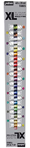 Pébéo – Huile Fine Studio XL - Étui 40 Tubes - Couleurs Assorties - Kit Peinture Huile Multisurface - 40 Tubes de 20 ml