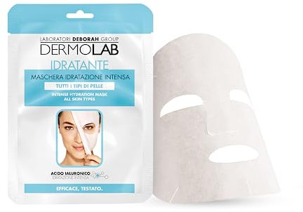 Dermolab - Maschera Viso in Tessuto, per Tutti i Tipi di Pelle, Effetto Idratante e Lenitivo, Previene la Secchezza della Pelle, Dermatologicamente Testato, 1 pz