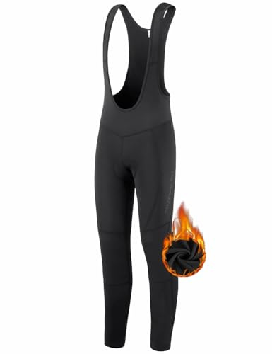 Przewalski Men's Cycling Bib Pants 4D Padded Bike Thermal Bib Tights Leggings Riding Bike Bib Tights-Size M