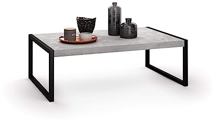 MOBILI FIVER, Luxury, Couchtisch, Grauer Beton, Made In Italy