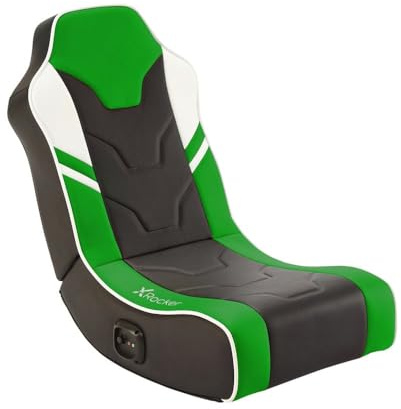 X Rocker Shadow 2.0 Floor Rocker Gaming Kinder Sessel mit 2.0 Audiosystem - Grün/Schwarz/Weiß