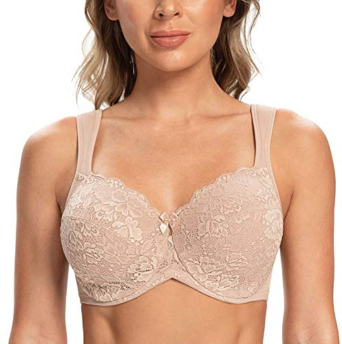 CASOLACE Mujer Sujetadores Reductores con Aros Tallas Grandes Sexy Encaje
