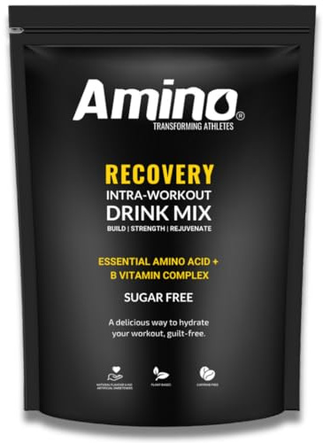 Amino Recovery - EAA & BCAA Intra Workout Powder - 7000mg EAA Amino Acid Recovery Drink & BCAA Powder - Protect Muscle & Aid Recovery - Sugar Free & Vegan (Red Berry, 66 Servings)