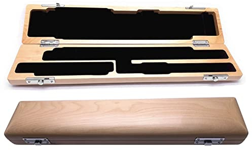 Jiayouy B-Foot Flute Case Cover Maple Wood 17 Hole Flute Bag for Players Musician Gift 17Inch Length