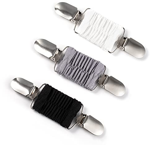 ALEXCRAFT 3 Stück Brosche Clips ärmelhalter Damen Pullover Schal Clips Hosenträger Damen Blusen Klammer Sweater Cardigan Clips für Damen Herren Mädchen Tragen