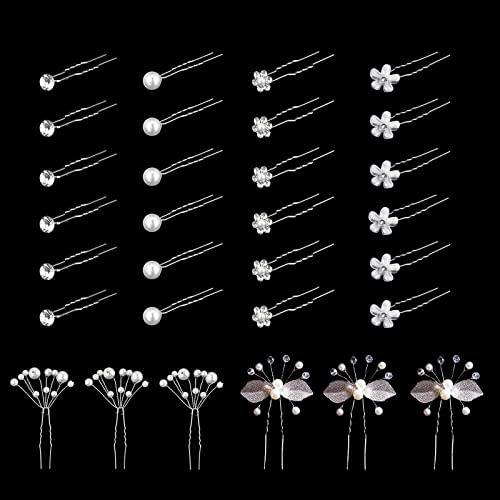 30 Pezzi Sposa Forcine Capelli Accessori,Punti Luce Capelli sposa capelli di strass forcine per donna, Accessorio per Capelli con Strass per Donne e Ragazze Damigelle d'onore e Balli