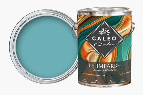 Caleo Color Lehmfarbe GLETSCHERTAU Türkis, 2,25 Liter - ökologische Wandfarbe für Wohnzimmer und Co. - hoch deckend, tropffrei, geruchsneutral