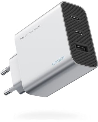 USB-C Ladegerät 65W, CUKTECH 3 Port PD Charger USB C Netzteil Schnellladegerät kompatibel mit MacBook Pro/Air, iPhone 15/14 Pro/13 Pro Max/12 Pro/XS, iPad Pro, Galaxy S23 Ultra, usw., A15CEU