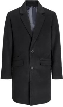 JACK & JONES Jjhays - Abrigo de lana para hombre, Negro, XS