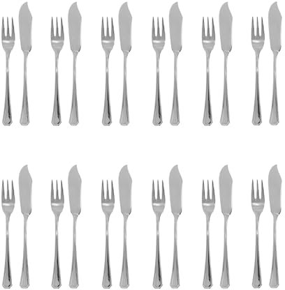 Pintinox - Couverts à Poisson Brasilia, Sevizio 12 Paires de Couverts à Poisson en Acier Inoxydable 18/10, fabriqués en Italie