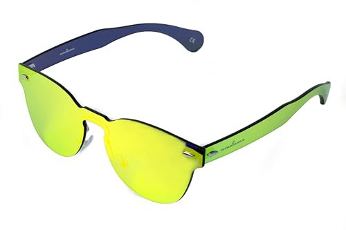 amoloma Senza Cornice Senza Bordo Solo Vetro Occhiali Da Sole Rotondo Oro, gold