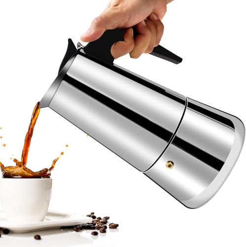 Vaolvpant 12 Cup Moka Pot 600ml Stainless Steel Classic Cafe Maker Suitable for All Stovetops