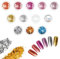 AhhiAboo 12 Stück Nagel Glitter Chrom Pulver Set - Bunte Metallic Holographic Effekt Spiegel Puder für Nägel mit Pinseln - Pearl Glitter Pigment Dust Kit, Nail Art Dekoration