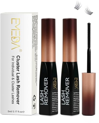 EMEDA Dissolvant de cils en grappe 10 ml, dissolvant de colle pour cils, faible irritation, dissolvant d'extensions de cils DIY formule à base d'huile (5 ml x 2)