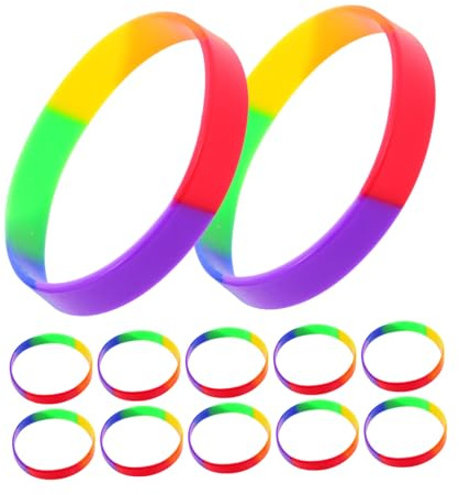 HOODANCOS 20 St Regnbågsarmband Barnarmband Hbtq- Silikonarmband Gummi Silikonarmband För Barn Gummiarmband Regnbågsarmband Gummiarmband