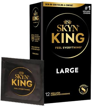 SKYN King Large Non-Latex Condoms, 12 Count – Soft Fit, Premium Comfort