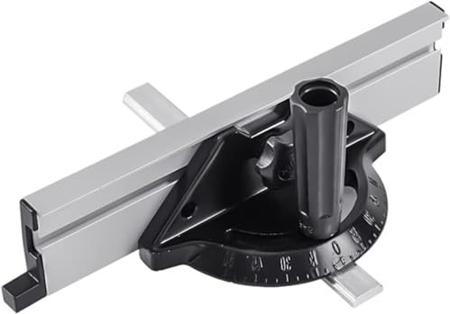 Gehrungsanschlag, Standardschlitz, Gehrungslehre, Holzbearbeitung, für Tischsäge, Sägezubehör Gehrungsanschlag, Tischkreissägen-Anschlag, 40 cm Raster und abnehmbarer Scheibe