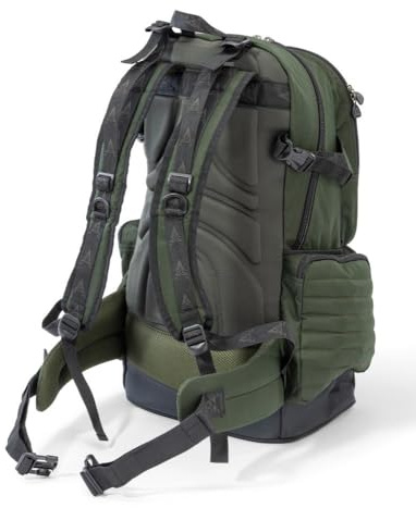 ANACONDA Climber Backpack, Grün, 600D Nylon, Wasserabweisender PVC-Boden, Gepolsterte Rücken- und Hüftgurte, EVA-Front, Anatomisch Geformte Rückenpartie, Angelrucksack Größe M-XL (L)