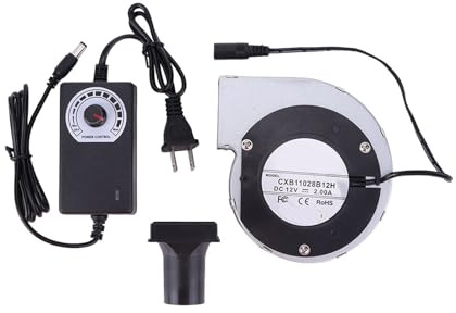 6000 RPM BBQ Fläkt Med Variabel Hastighetsregulator DC 12V Grillfläkt BBQ Fläkt Luftfläkt for Camping Spis Matlagningsfläktar(US)