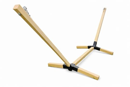 Struttura per amaca in legno, non trattata, pieghevole e regolabile, portata 150 kg, universale