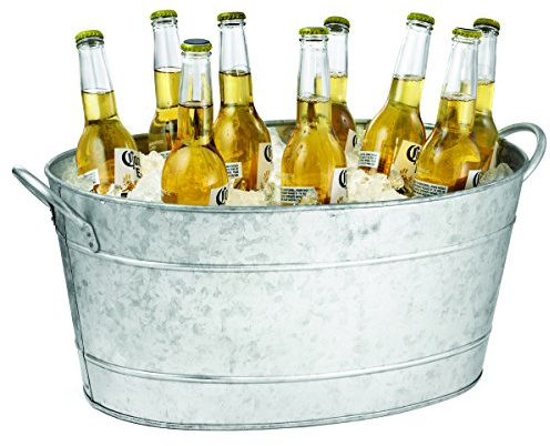 Tablecraft Galvanized Oval Beverage Tub, 5.5 Gallons