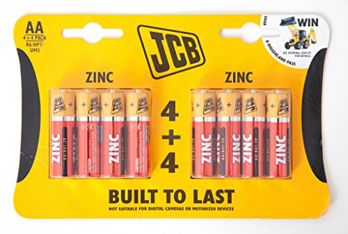 JCB Zinc Batteries (4 Plus 4 AA)