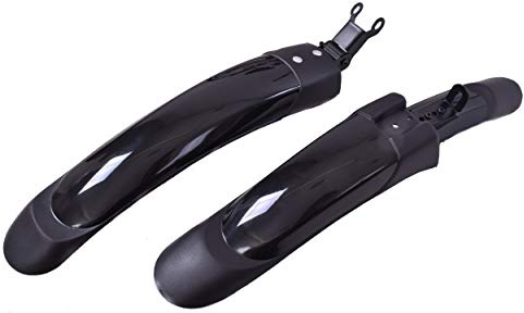 Ammaco Bike Mudguard Set 24-26 Wheel MTB Suspension Full Suspension Clip On Fender Set Black