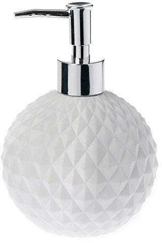 Spirella Seifenspender Alison | mit Pumpe | Flüssigseifen-Spender | Porzellan | 300ml | Langliebig und Robust | Weiß