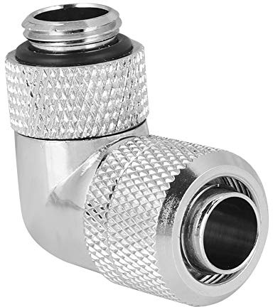 G1 / 4 PC vattenkylningsadapter, vattenkylningsanslutning G1 / 4 2-punkts gängvinkelanslutning, 90 ° vinkel Rät vinkel Armbågsvinkeladapter för datorns vattenkylsystem (silver)