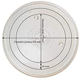 Home Equipement 270 mm rotating plate 76075 suitable for Far, Bluesky, Galanz, Essential B, Carrefour Home, Continental Edison microwaves...