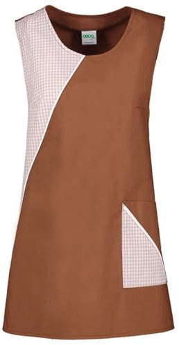 Siry Work Delantal para mujer, Ropa de Trabajo, Batas Trabajo, art. FRESIA, Tabaco, Talla única