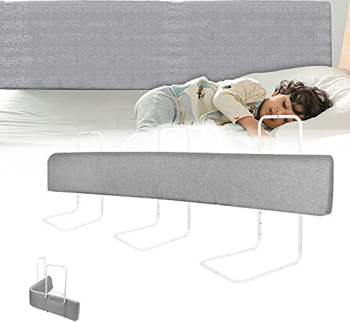 LZQ Griglia di protezione per il letto, per bambini, protezione dai bordi del letto, forma regolabile, altezza regolabile, per bambini e bambini, colore grigio, 200 cm