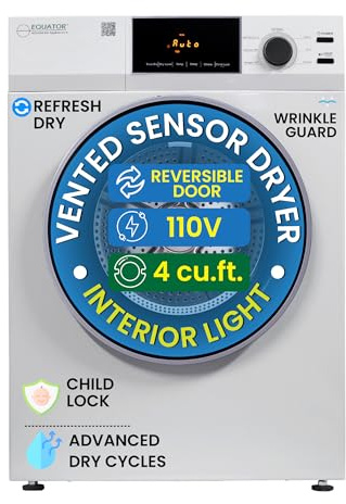 Equator Deluxe 24 VENTED Sensor Dryer 4 cu.ft Touch Control 110V DIGITAL