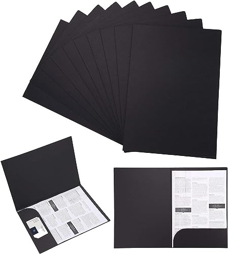10 Stück A4 Dokumentenmappe Kraft Präsentationsmappe Einfügen Präsentation Papier Halter Mappen A4 Ordner Portfolio Papierkram Organizer mit Kartensteckplatz für Büro Schule Projekt Business