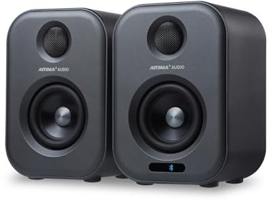 AIYIMA S400 Bücherregal-Lautsprecher - 7,6 cm (3 Zoll) 80 W Hochleistungs-HiFi-BT-Stereo-Aktiv-Lautsprecher, USB-TV-Sound für Heimkino