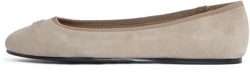 Tommy Hilfiger Bailarinas Mujer Hardware de Ante, Beige (Coastal Taupe), 38