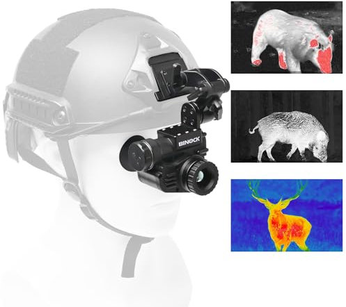 BINOCK BTI10 Helmet Thermal Imaging Goggles, 15 mm Lens, 384x288 Matrix, 800m Person Recognition, 1500m Car Recognition Head Mounted Thermal Imaging monocular for Camping Wildlife Observation