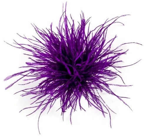 Broche de plumas moradas con ramilletes de plumas para fiesta, boda, decoración de vestidos, clip de pelo de plumas de avestruz, horquillas para el pelo, diadema para mujeres y niñas