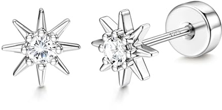 Pendientes Pequeños Plata De Ley 925 Oro Dorados Hipoalergénico Piercing Mujer y Hombre para Oreja, Cartilago, Tragus - Joyeria