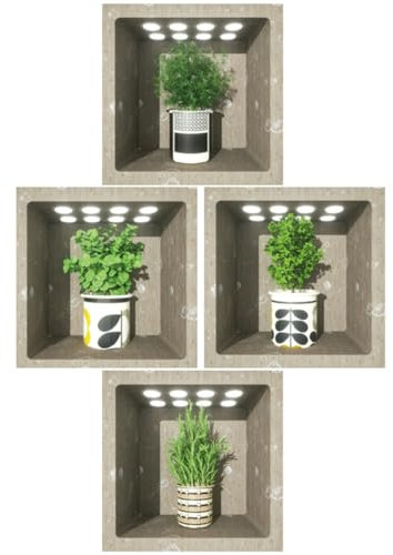 DOITOOL 4piezas Pegatinas De Flores Decoración De Pared Sala De Estar Decoración Hogar